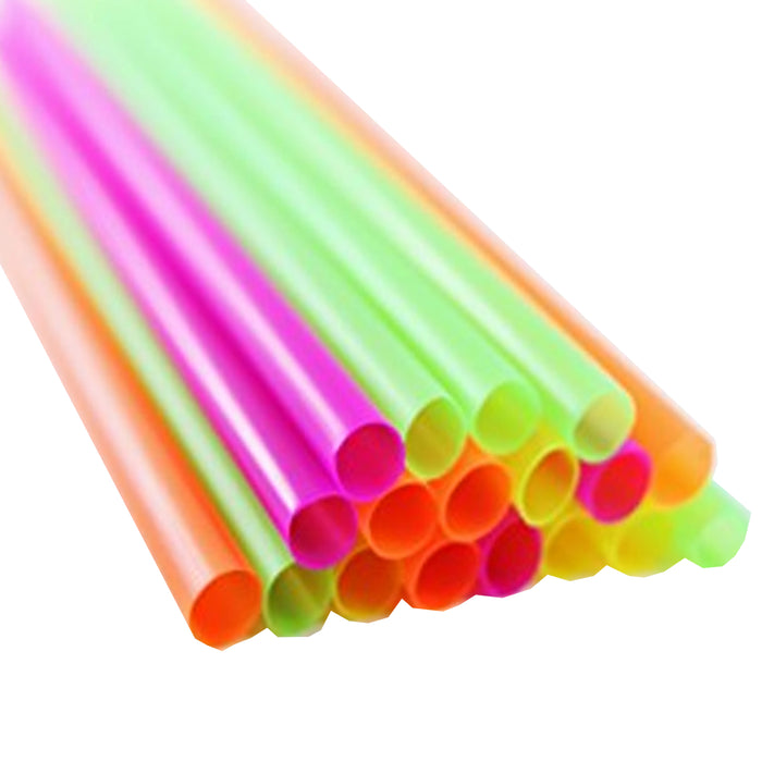 100 Neon Drinking Straws Party Milkshake Smoothie Plastic Colors Home Bar Drink