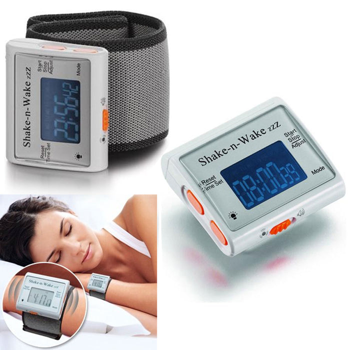 Silent Vibrating Personal Alarm Clock Shake N Wake Wrist Watch Digital LED Clock