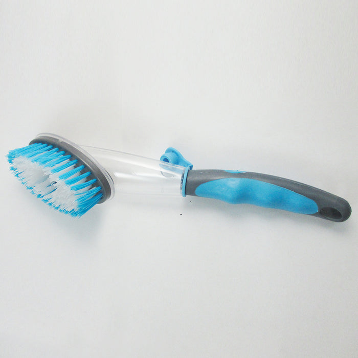 4 Dish Wand Scrubber Soap Dispensing Brush Bristles Sponge Clean 10.5"L Refill