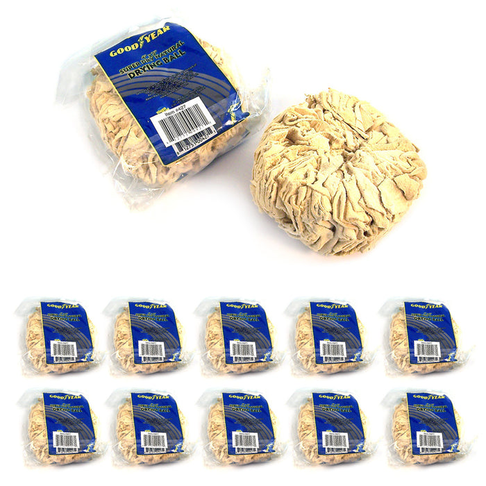10 Pc Good Year Super Dry Natural Drying Chamois Ball Window Cleaning Defogging