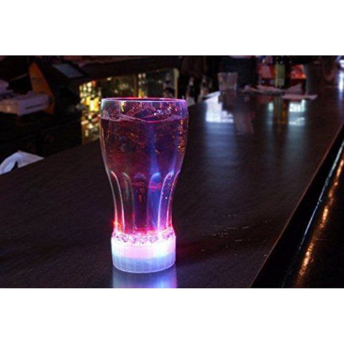 6 LED Flashing Light Up Cola Glass Party Cup Blinking Drink Bar Party Gift 11oz
