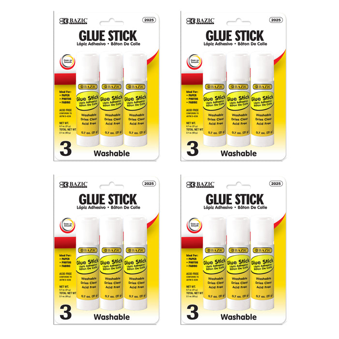 12 Pc Glue Sticks Adhesive Applicator Washable School Craft Supplies Non Toxic
