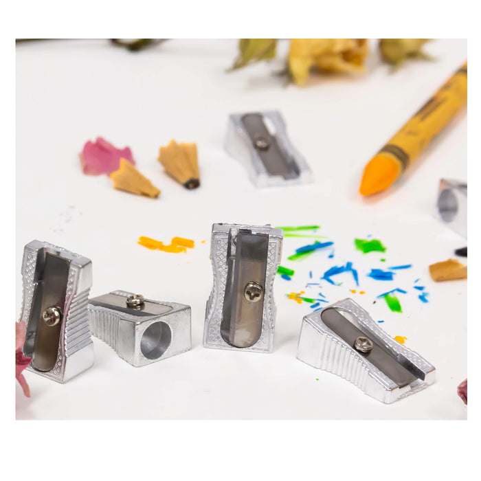 12 Pc Metal Pencil Sharpener Single Hole Crayon School Supplies Office Art Kids