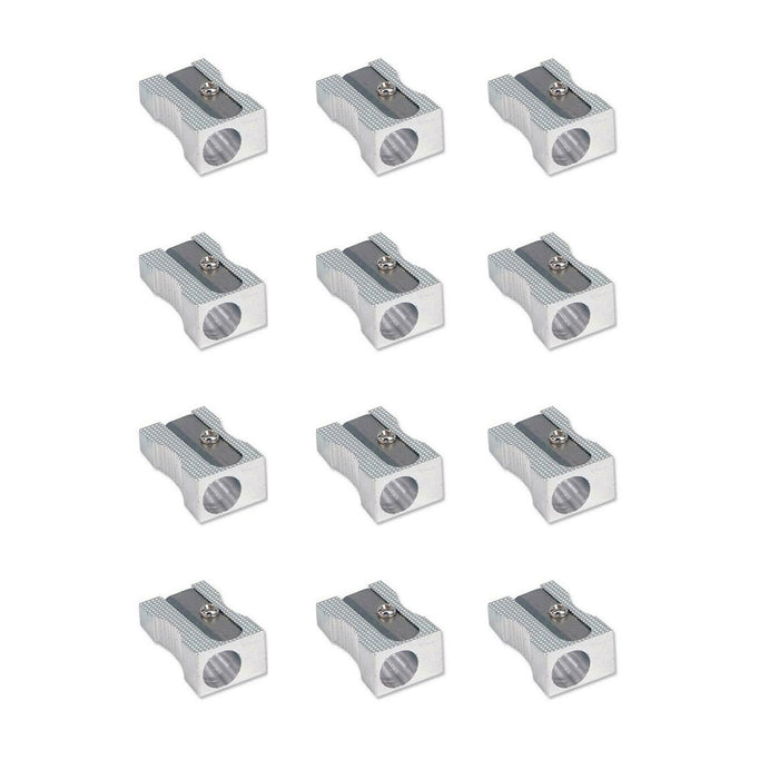 12 Pc Metal Pencil Sharpener Single Hole Crayon School Supplies Office Art Kids