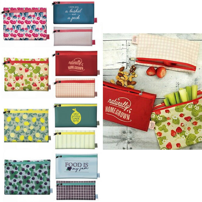 3 Pc Set Fresh Produce Zippered Bags Reusable Veggie Fruit Storage Food Savers
