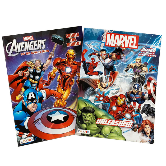 2 PC Avengers Coloring Books Jumbo Color Fun Activity Superheroes Kids All Ages