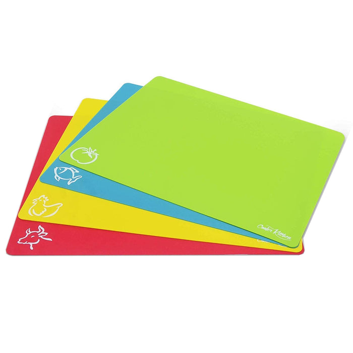 2 Pc Large Flexible Cutting Board Chopping Mat Non Slip Kitchen Tools Assorted