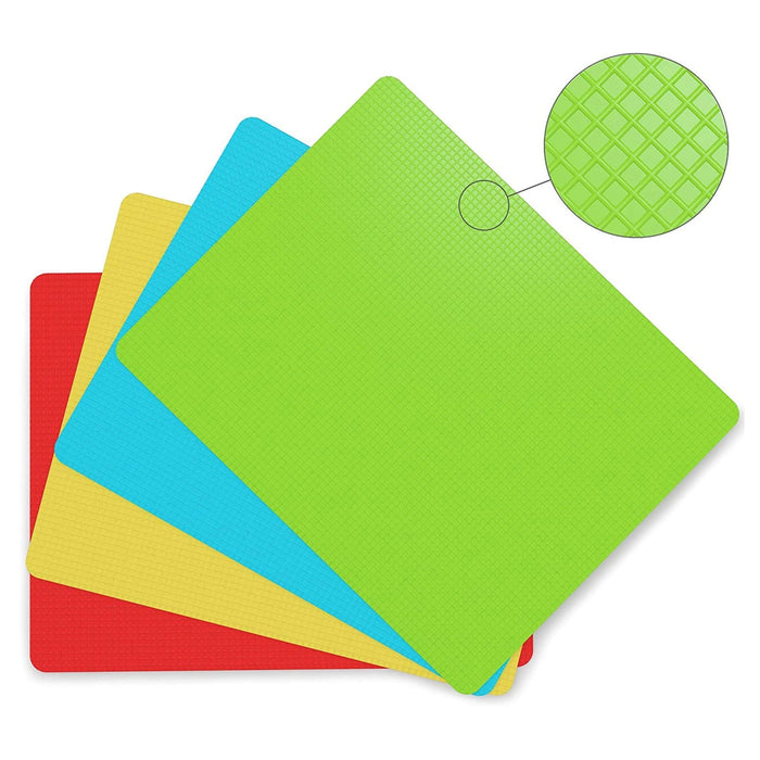 2 Pc Large Flexible Cutting Board Chopping Mat Non Slip Kitchen Tools Assorted
