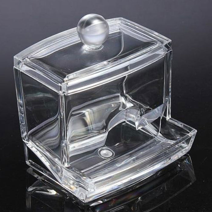 Clear Acrylic Q-tip Makeup Storage Cotton Swab Organizer Box Cosmetic Holder New
