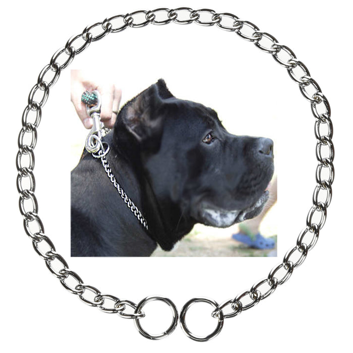 2 Pc Dog Puppy Training Choke Chain 20" Giant Slip Collar Metal Heavy Duty