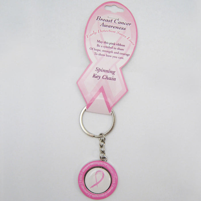 Breast Cancer Awareness Keychain Pink Ribbon Find The Cure Women Survivor New !
