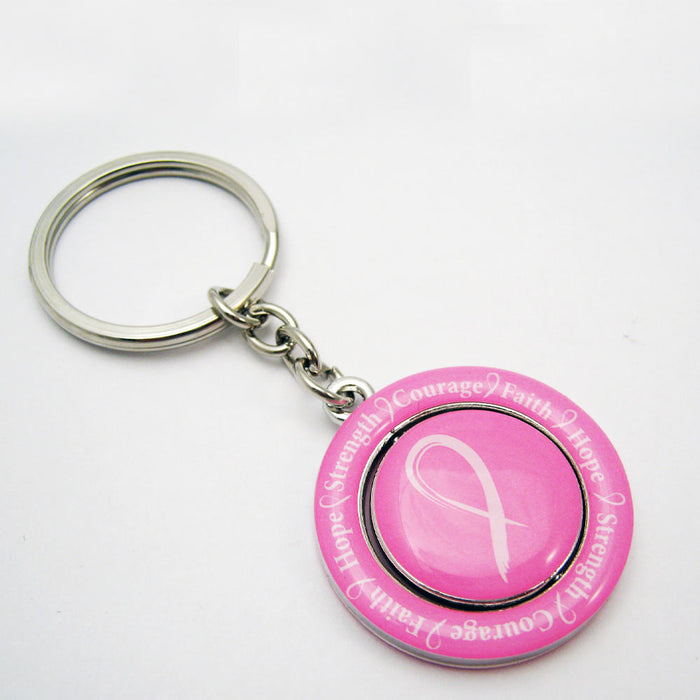 Breast Cancer Awareness Keychain Pink Ribbon Find The Cure Women Survivor New !