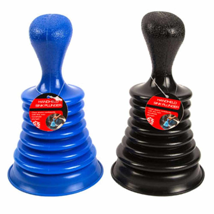 1 Mini Kitchen Bathroom Sink Plunger Handheld Plastic 7" Drain Clog Remover Tool