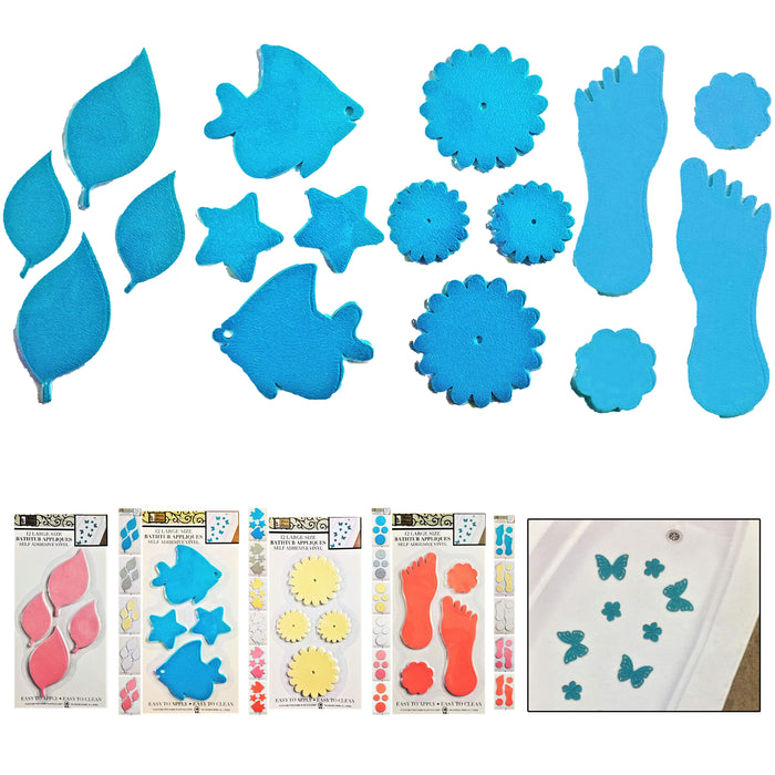 24 Pc Bathtub Grip Non Slip Tub Shower Stickers Decals Treads Applique Anti-Skid