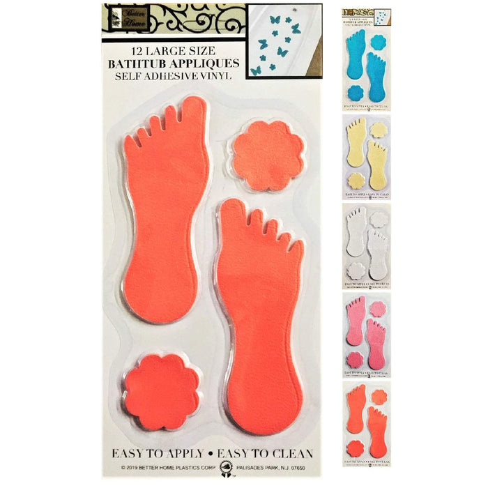 24 Pc Bathtub Grip Non Slip Tub Shower Stickers Decals Treads Applique Anti-Skid