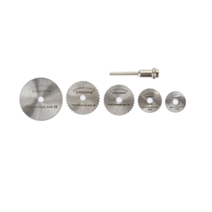 6 pc Mini Saw Blades Circular Wood Cutting Discs Mandrel Drill For Rotary Tool