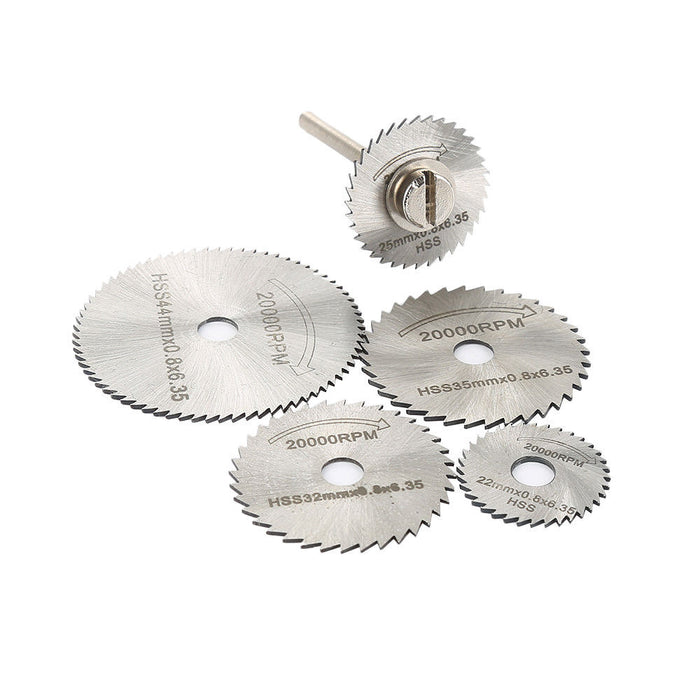 6 pc Mini Saw Blades Circular Wood Cutting Discs Mandrel Drill For Rotary Tool