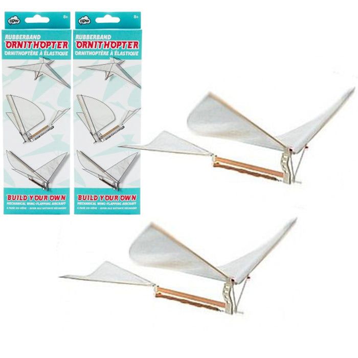 2 Rubber Band DIY Air Plane Ornithopter Birds Models Kites Toys Mechanical Wings