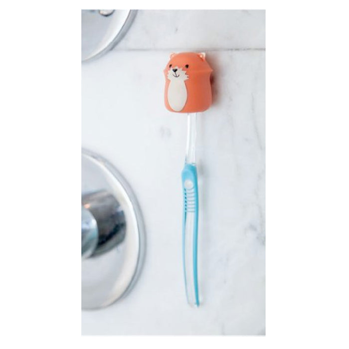 1 Kikkerland Fox Toothbrush Cover Holder Case Toiletry Cute Kid Bathroom Suction