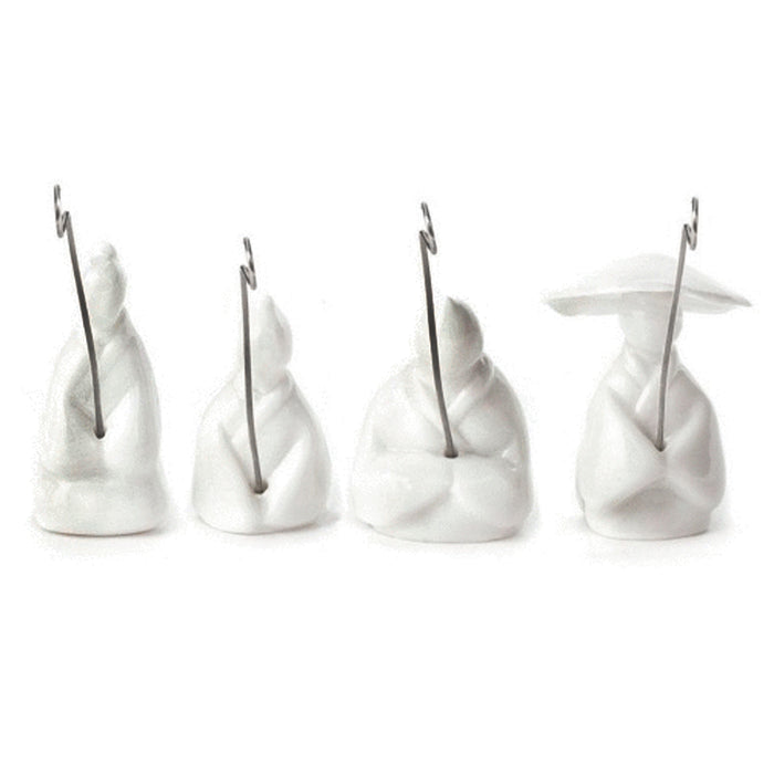 4 Pc Silicone Tea Bag Holder Kikkerland Set Fishermen Hooks Cup Mug Clips Gift