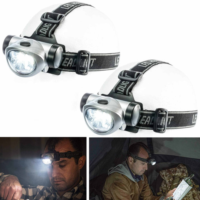 2 Pc Headlamp Flashlight 120 Lumens Light Camping Headlights Outdoor Head Lamp