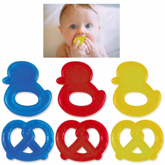 6 Pc Teething Toys Water Filled Teether Baby Soothing Gum Relief Newborn Infant