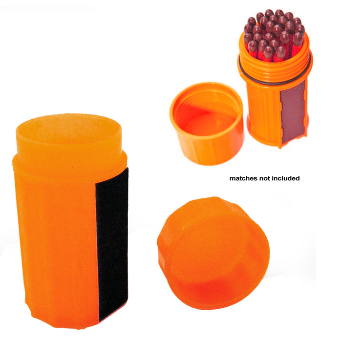 Survival Waterproof Emergency Match Pill Case Box Container Outdoor Striker Tool