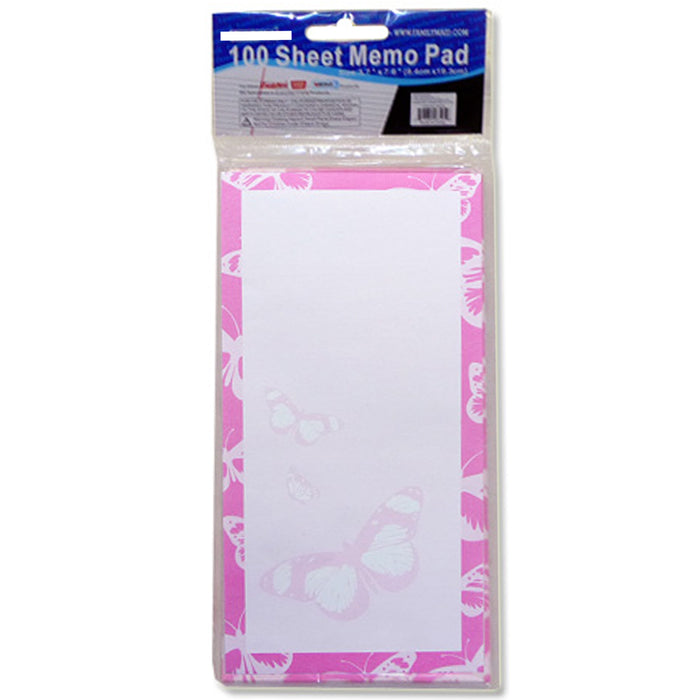 4 Pc Memo Pads Notepads To Do List  7.6"x3.7" Butterfly Designs Fridge 100 Sheet