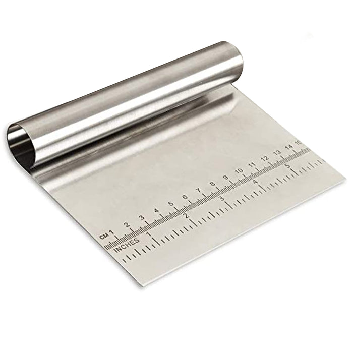 Bench Scraper Stainless Steel Dough Chopper Measure Cutter Pastry Baking Kitchen