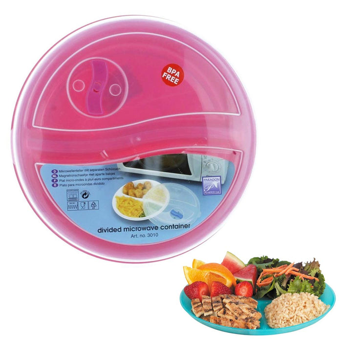 1 Portion Control Lunch Plate Cook Meal BPA Free Dishwasher Microwave Safe Travel