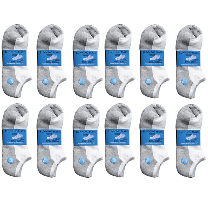 12 Pairs Ankle Athletic Running Socks Low Cut Sports Tab Socks Men Women 10-13