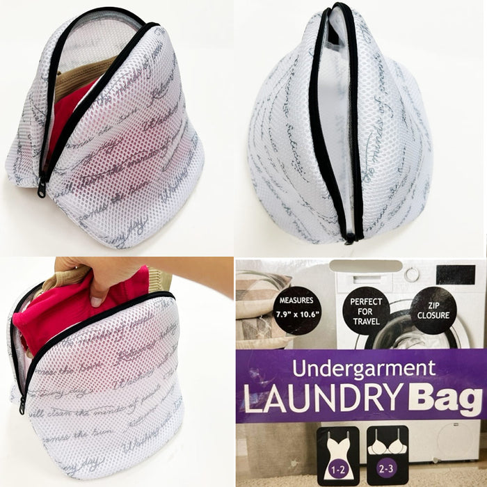 6 Bra Washing Bags Laundry Mesh Net Zipper Pouch Lingerie Bra Delicate Underwear