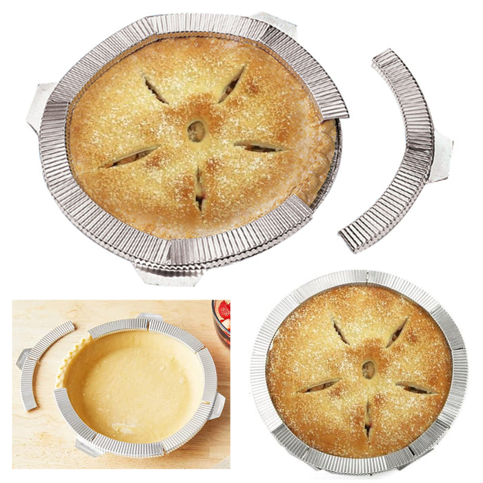 2 Packs Aluminum Pie Pizza Crust Shield Non Stick Baking Fit 8" to 10" Reusable