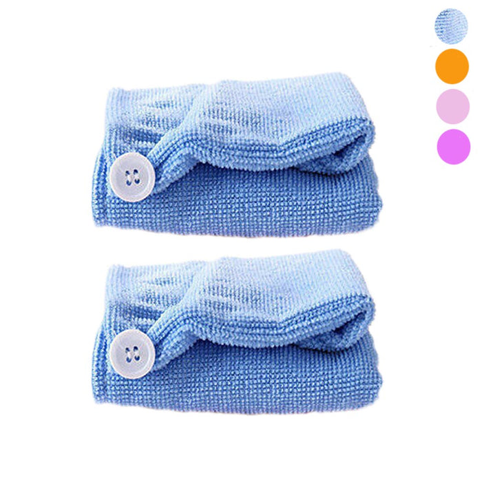 2 Twist Microfiber Hair Head Wraps Magic Fast Dry Towel Drying Bath Hat Spa Soft