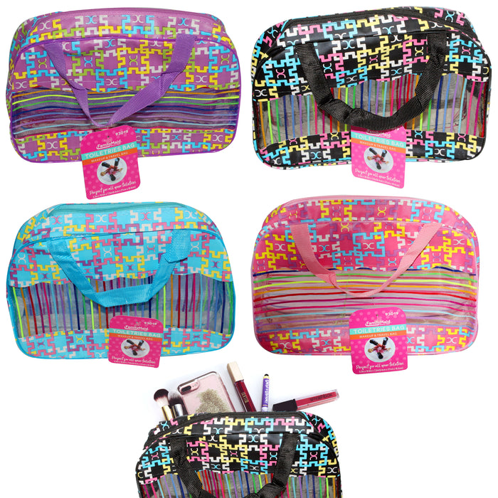 2 Pc Travel Makeup Cosmetic Bag Case Toiletry Beauty Organizer Zipper Holder New