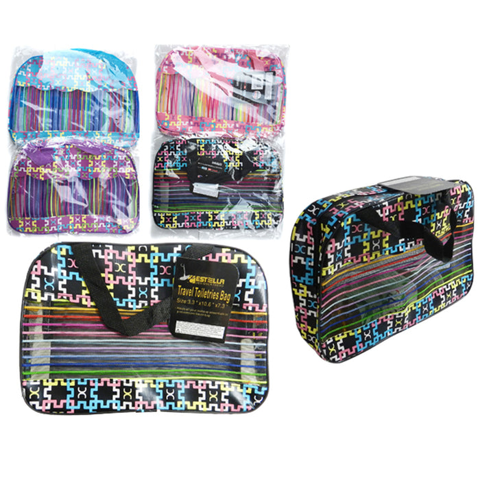 2 Pc Travel Makeup Cosmetic Bag Case Toiletry Beauty Organizer Zipper Holder New