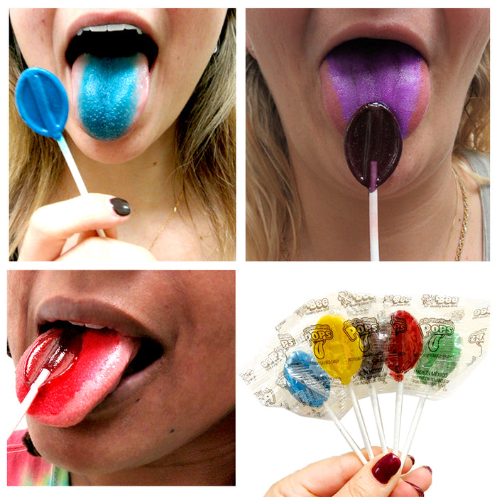 32 Pc Lollipops Colorful Tongue Pops Sucker Stick Candy Lollypops Party Favors