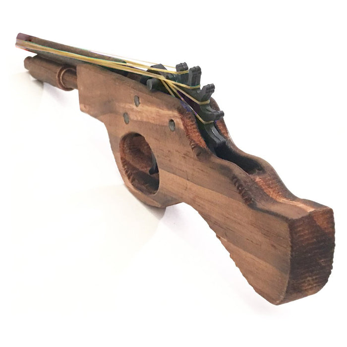 2Pack Rubber Band Gun Quality Wood Easy Load 10 Rubber Ads Per Set Adult Kid Toy