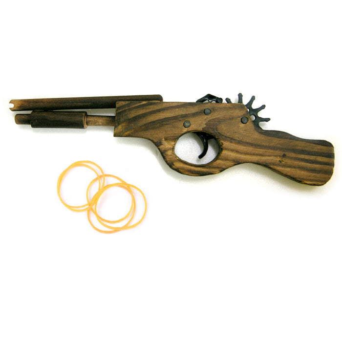 2Pack Rubber Band Gun Quality Wood Easy Load 10 Rubber Ads Per Set Adult Kid Toy