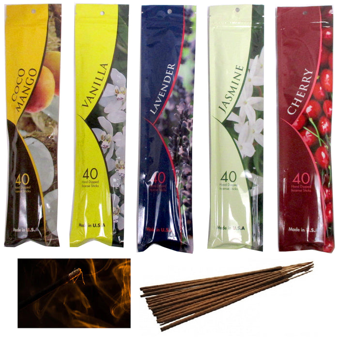 200 Premium Incense Sticks Assorted Scents Fragrance Yoga Meditation Aromatherapy