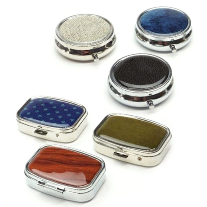 2 Pc Pill Cases 1 Round 1 Square Divided Medicine Box Tablet Holder Dispenser