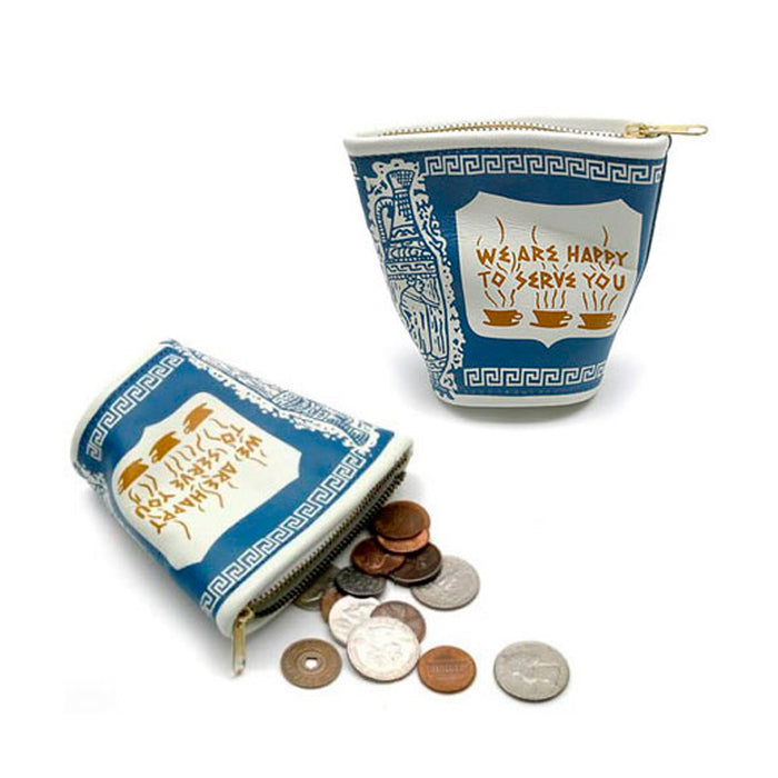 Kikkerland Lucky Beggar Wallet New York Coffee Cup Faux Leather Coin Card Purse