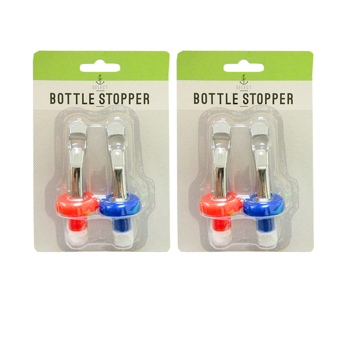 4 Pc Bottle Stoppers Wine Cork Fresh Saver Vacuum Sealer Preserver Airtight Set