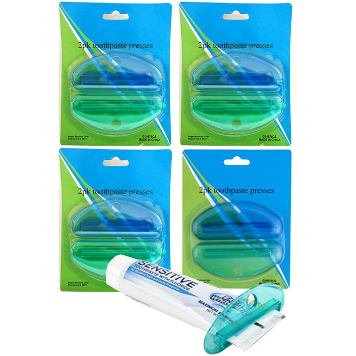8 pc Plastic Tube Squeezer Toothpaste Dispenser Holder Rolling Bathroom Extract