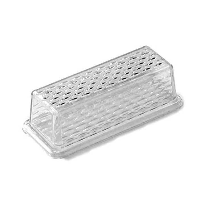 2 X Single Stick Butter Dish Serving Tray Lid Container Saver Textured Design