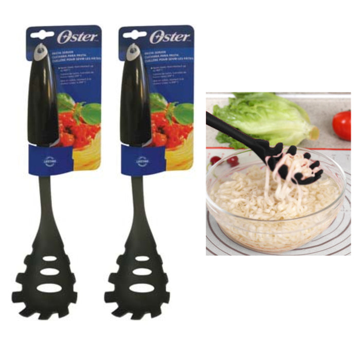 2 Nylon Pasta Server Utensil Slotted Spoon Noodle Heat Resistant Cooking Tools