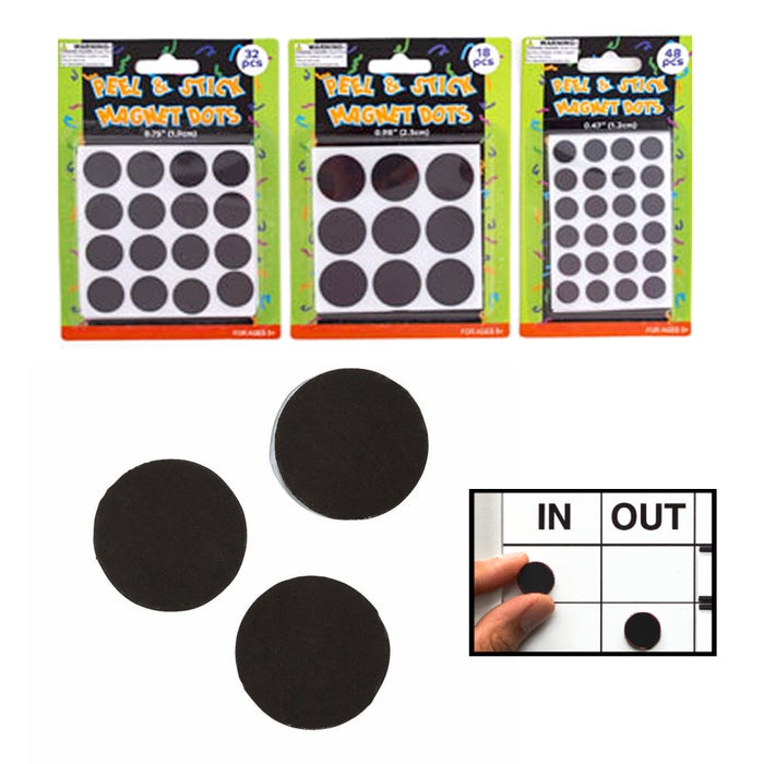 98 Pc Peel Stick Self Adhesive Magnet Dot Round Assorted Sizes Art Craft School
