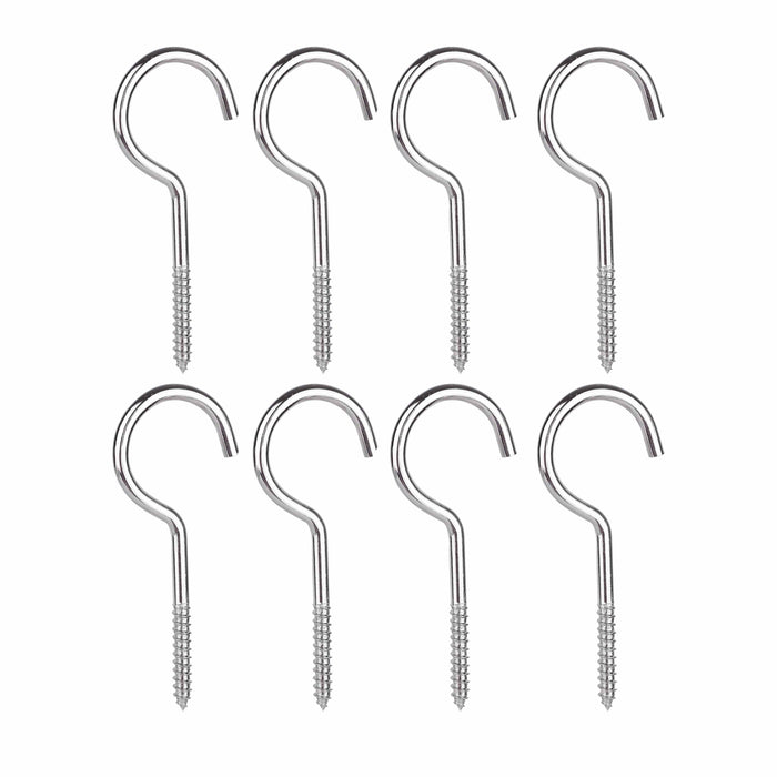 8 Large Screw Eye Utility Hooks 3-1/2" Steel Ceiling Hanging Plants Frames Gates