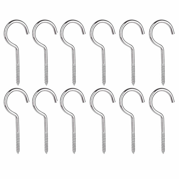 12 Pc Heavy Duty Large Screw Eye Utility Hooks 3-1/2" Steel Ceiling Wall Hanging