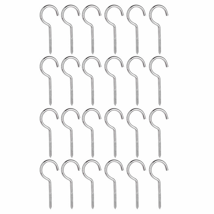 24 Pc Large Steel Hooks Screw Eye Utility Ceiling Wall Hanging Heavy Duty 3-1/2"
